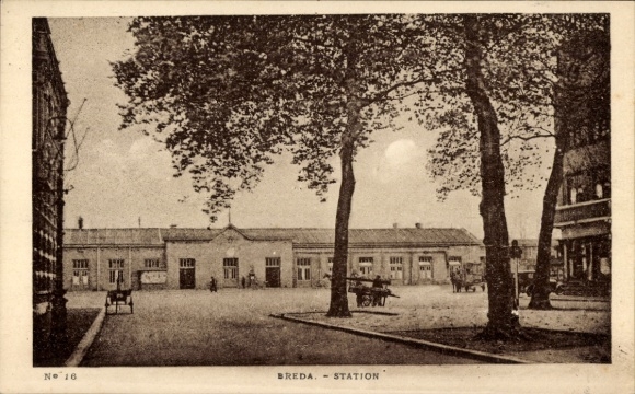 Ak Breda Noord-Brabant Nederland, treinstation
