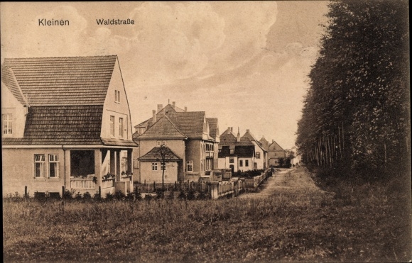 Postcard Bad Kleinen in Mecklenburg Western Pomerania, Waldstrasse, residential buildings