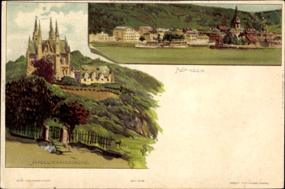 Artysta lito Biese, C., Remagen am Rhein, strzał z dystansu, Apollinariskirche