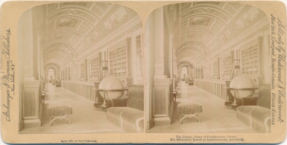 Stereo Photo Fontainebleau Seine et Marne, The Palace Library