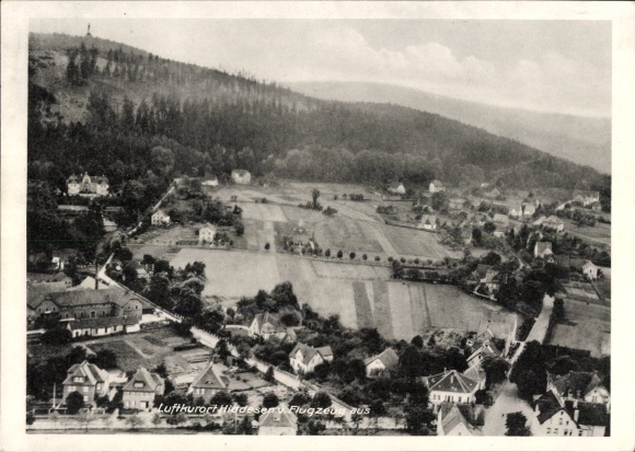 Ak Hiddesen Detmold im Teutoburger Wald, Luftbild von Hiddesen, ruhige Wohngegend, ländliche Land