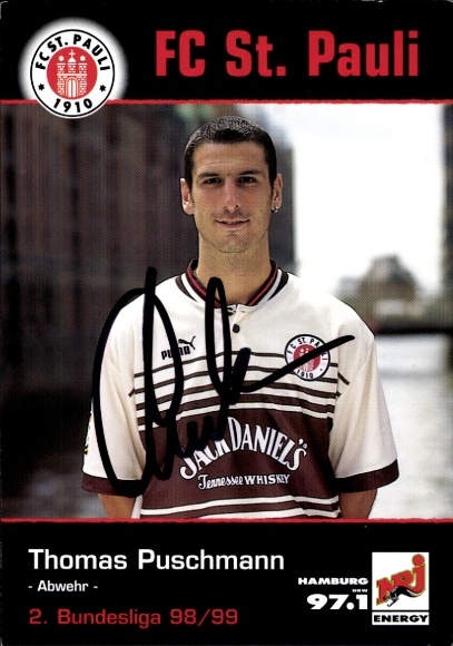 Autogrammkarte Fußballer Thomas Puschmann, FC St. Pauli, Autogramm