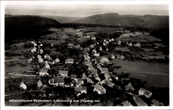 Postcard Waldrennach Neuenbürg an der Enz Black Forest, aerial view of a small village, houses, land
