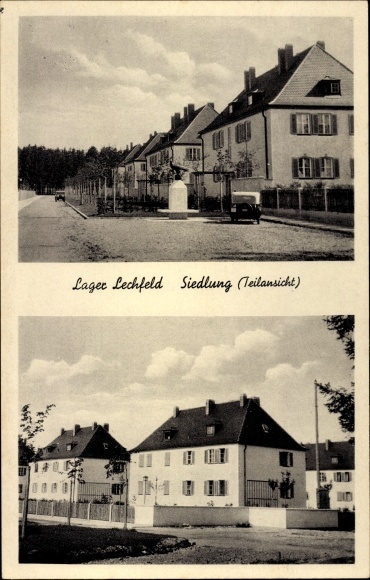 Postcard Lagerlechfeld Graben Schwaben, settlement (partial view)