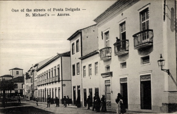 Ak Ponta Delgada Sao Miguel Azoren, St. Michaels, Straßenpartie