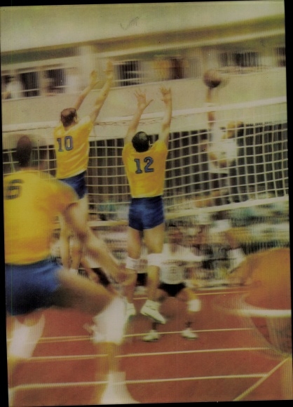 3D Postcard volleyball game, Citius Altius Fortius, society z. promotion d. Olympic thought GDR