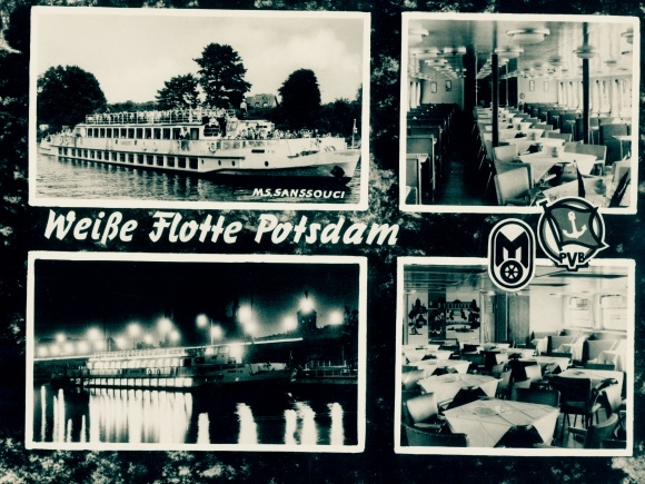 Giant Postcard Potsdam, White Fleet, MS Sanssouci, Restaurant
