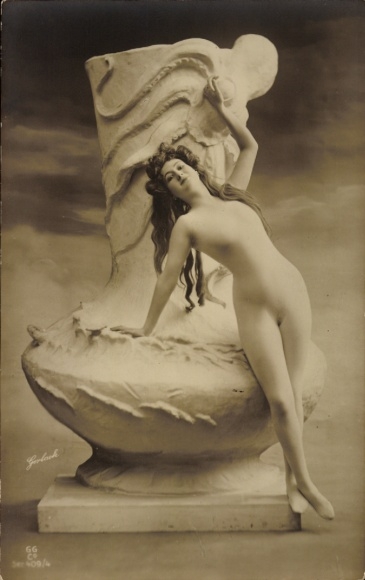 Postcard Woman as part of a sculpture