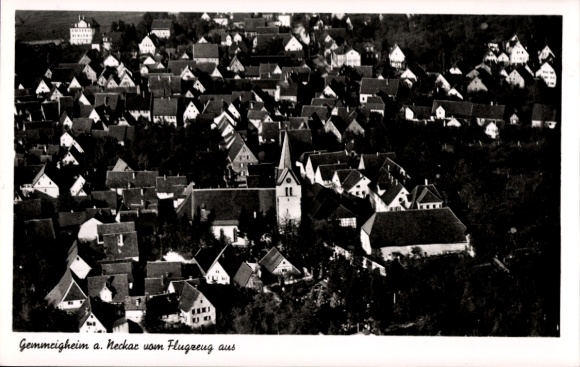 Postcard Gemmrigheim am Neckar, aerial photograph