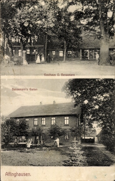Postcard Affinghausen in Lower Saxony, Gasthaus D. Bensemann, garden