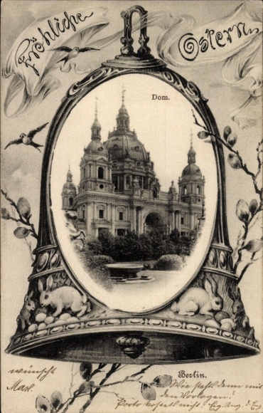 Passepartout Ak Berlin, Der Dom, Frohe Ostern, Glocke