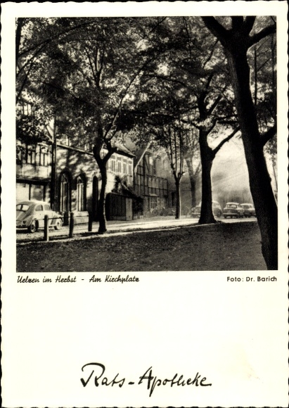 Postcard Uelzen in Lower Saxony, Uelzen in autumn, Am Kiechplate, Photo: Dr. Barich, Rats-Apotheke