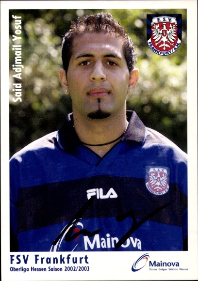 Autogrammkarte Fußballer Said Adjmail Yosuf, FSV Frankfurt, Autogramm