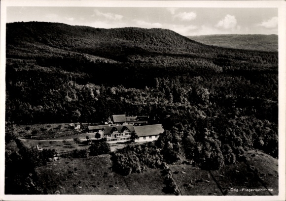 Postcard Michelau in the Steigerwald Lower Franconia, Gasthaus Waldesruh, aerial photo