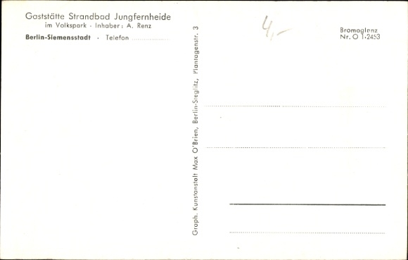 Ak Berlin Spandau Siemensstadt, Restaurant-Lido Jungfernheide, Volkspark