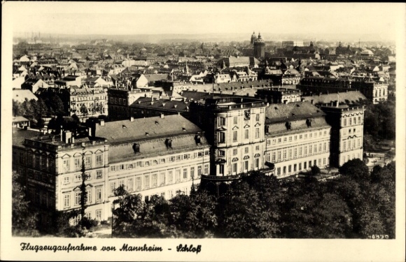 Postcard Mannheim in Baden Württemberg, castle, total view of the city, aerial photograph