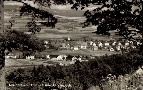 Postcard Bad Endbach in Hesse, Kneipp spa town Endbach, landscape, houses, trees,