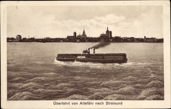 Ak Altefaehr auf Rügen, oversteek naar Stralsund, Trajekt