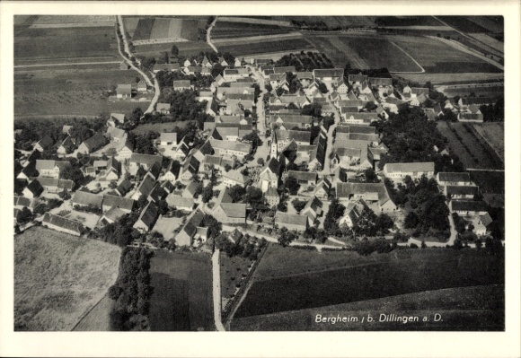 Postcard Bergheim an der Donau Upper Bavaria, aerial photograph