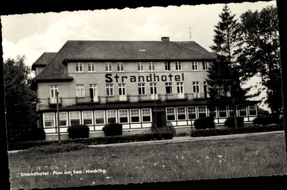 Postcard climatic health resort Plau am See, beach hotel