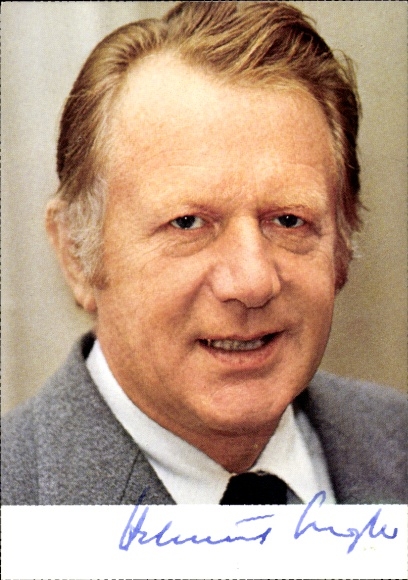 Postcard politician Helmut Engler, autograph