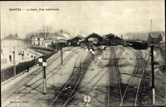 Postcard Saintes Charente Maritime, The train station, interior view