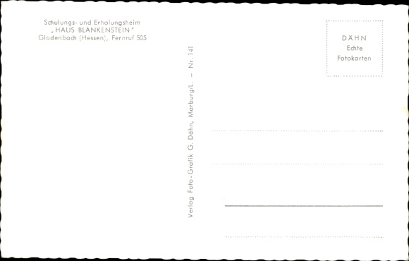Postcard Gladenbach Hessen, House Blankenstein, interior view