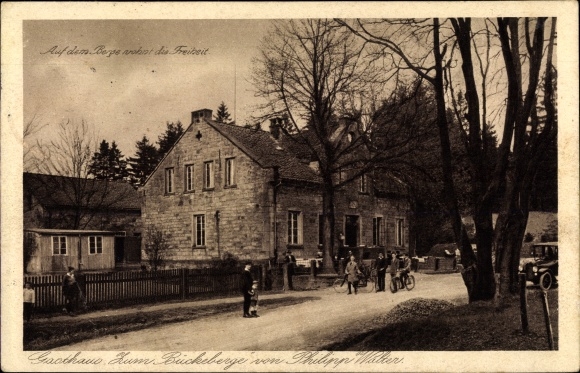 Postcard Obernkirchen in the Schaumburg district, Gasthaus zum Bückeberge by Philipp Walter