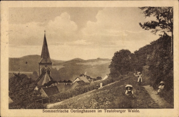 Ak Oerlinghausen in Lippe, Sommerfrische  Teutoburger Wald, Kirche, Landschaft