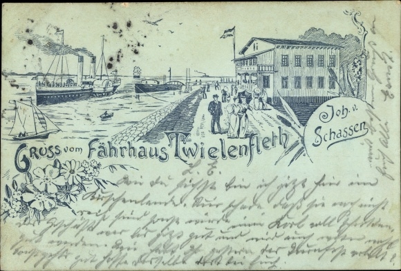Litho Hollern Twielenfleth, Fährhaus