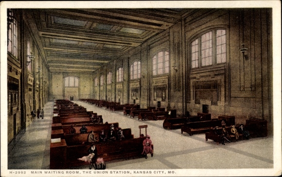 Ak Kansas City Kansas USA, Union Station, hoofdwachtkamer