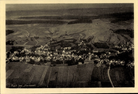 Postcard Buch (near Illertissen) in Swabia, aerial photograph