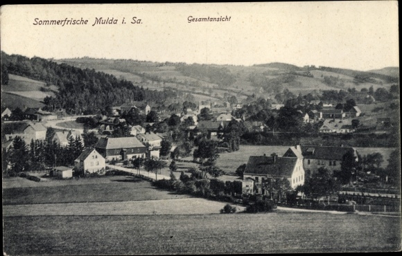Postcard Mulda in the Ore Mountains, general view