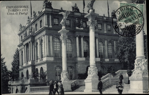Postcard Torino Turin Piedmont, International Exhibition 1911, City of Paris