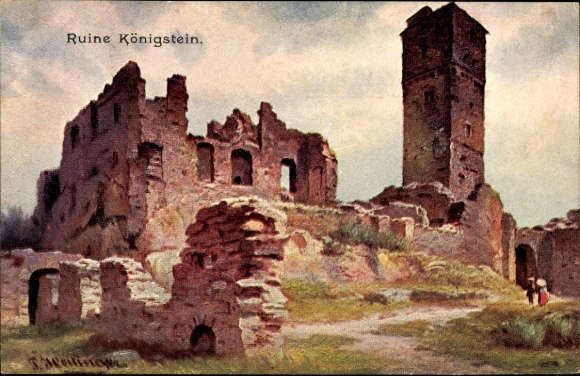 Künstler Ak Heilinger, P., Königstein im Taunus, NKG Serie 1507 12, Schlossruine