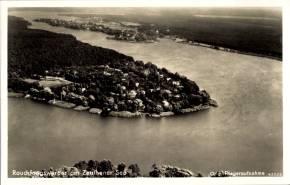 Ak Berlin Köpenick Schmöckwitz, luchtfoto, Rauchfangswerder