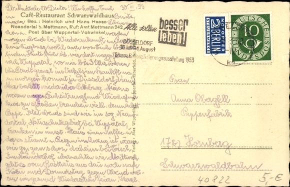 Postcard Mettmann North Rhine Westphalia, Black Forest House, Café and Restaurant in the Neandertal