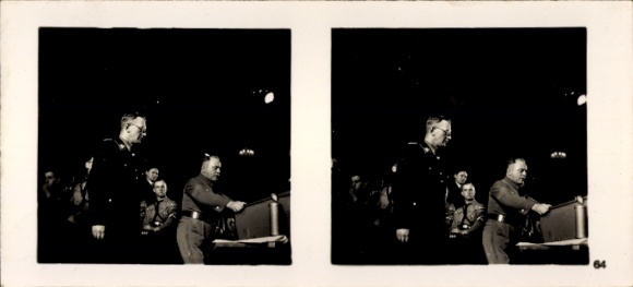 Stereo Raumbild Foto "Großdeutschlands Wiedergeburt" Nr. 64 Gauleiter Bürckel verkündet Wahlergebnis