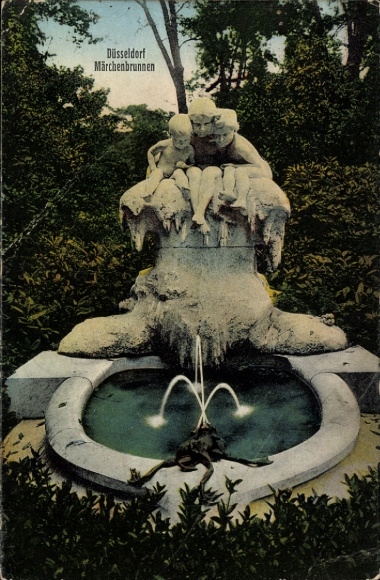 Ak Düsseldorf am Rhein, Große Ausstellung GeSoLei 1926,  Märchenbrunnen, Brunnen mit Figuren, Gar