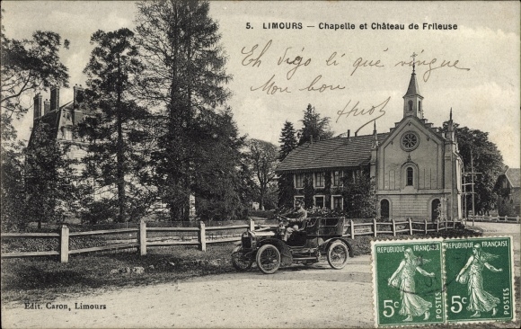 Ak Limours Essonne, Chapelle et Chateau de Frileuse
