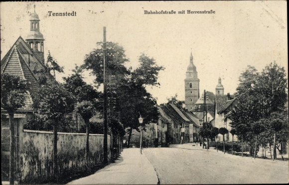 PC Bad Tennstedt in Thuringia, Bahnhofstrasse with Herrenstrasse