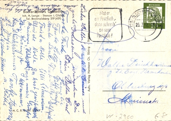 Postcard Stenum Ganderkesee Lower Saxony, Backenköhlers restaurant, megalithic tomb, hero memorial stone