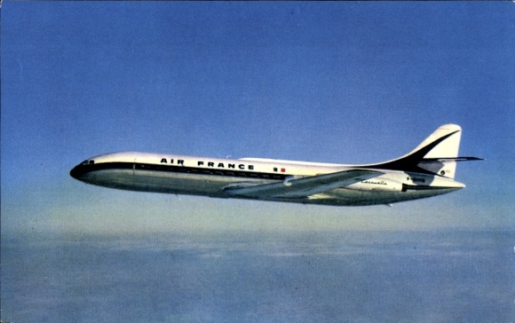 Postcard French passenger aircraft, Air France, Caravelle