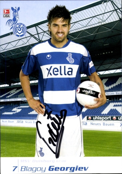 Autogrammkarte Fußballer Blagoy Georgiev, MSV Duisburg, Autogramm