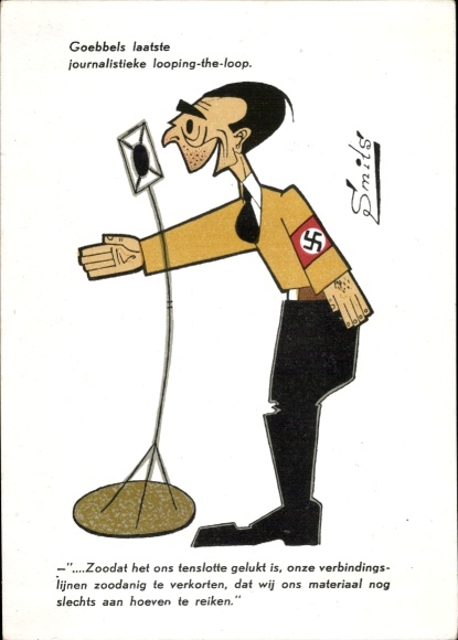 Künstler Ak Smits, Goebbels laatste journalistieke looping-the-loop, Karikatur