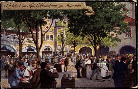 Künstler Ak Quidenus, F., München Bayern, Kneiphof im Kgl. Hofbräuhaus