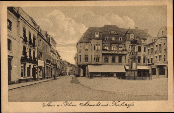 Postcard Moers am Niederrhein, Altmarkt, Kirchstrasse