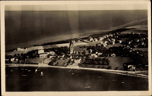 Postcard Baltic resort Rerik, view of the town, church, aerial photo