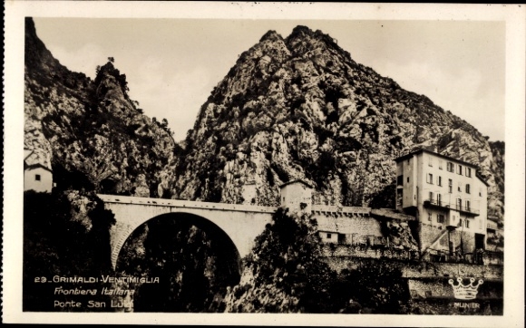Ak Grimaldi di Ventimiglia Liguria, Brücke
