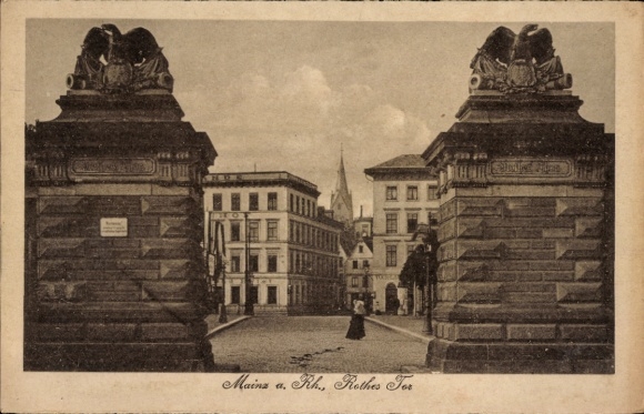 Ansichtkaart Mainz am Rhein, Rothes Tor